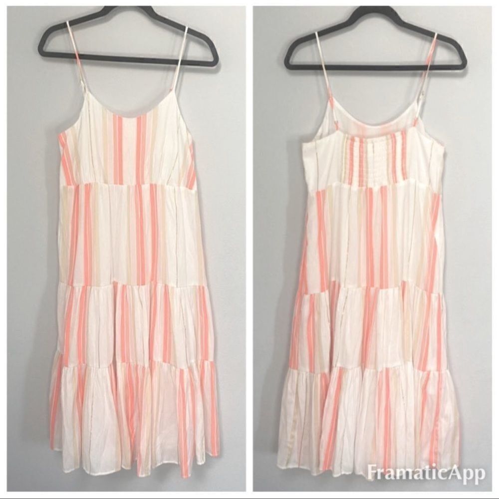 NWOT For The Republic Tiered Striped Midi Summer Dress medium